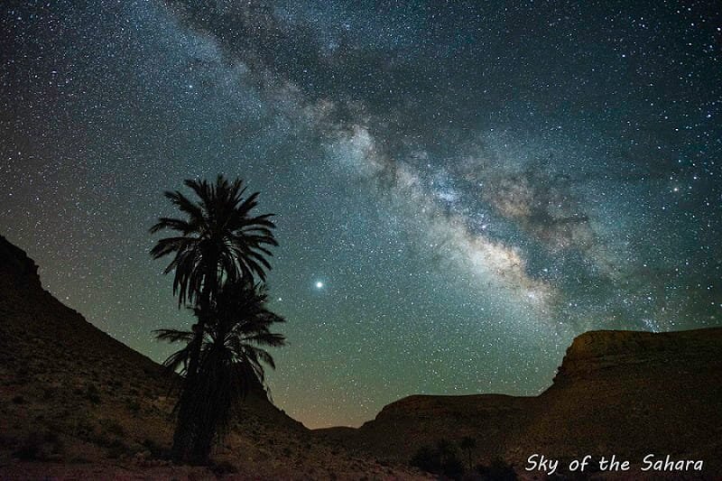 Desert landscape around Chenini in the Dahar region of southern Tunisia